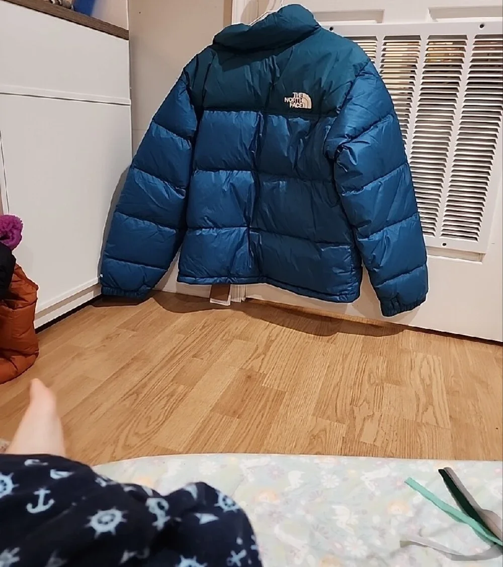 The North Face Mens Blue Coral Retro Nuptse  Jacket